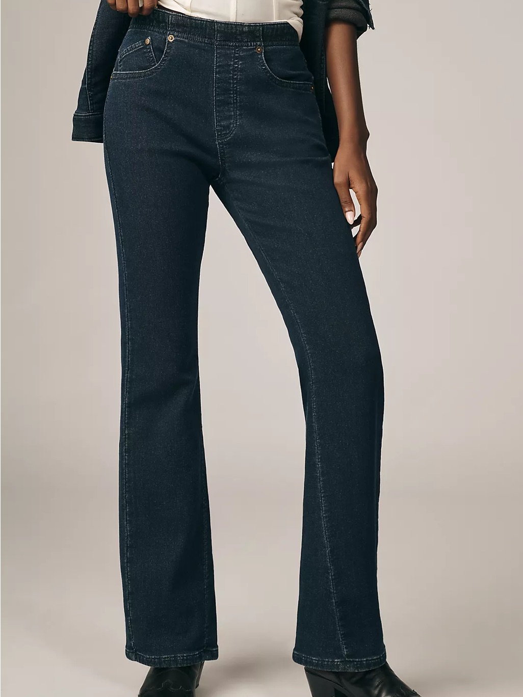 Pilcro Essential Low-Rise Pull-On Knit Flare Jeans